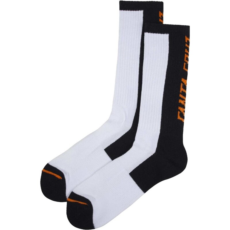 ponožky SANTA CRUZ - SCS Block Strip White/Black (WHITE BLACK)
