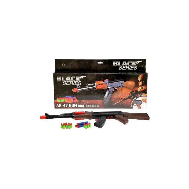 Teddies Pistole s pěnovými náboji - Black series AK-47