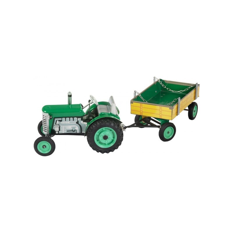 KOVAP Traktor Zetor s valníkem zelený na klíček kov 28 cm Kovap v krabičce