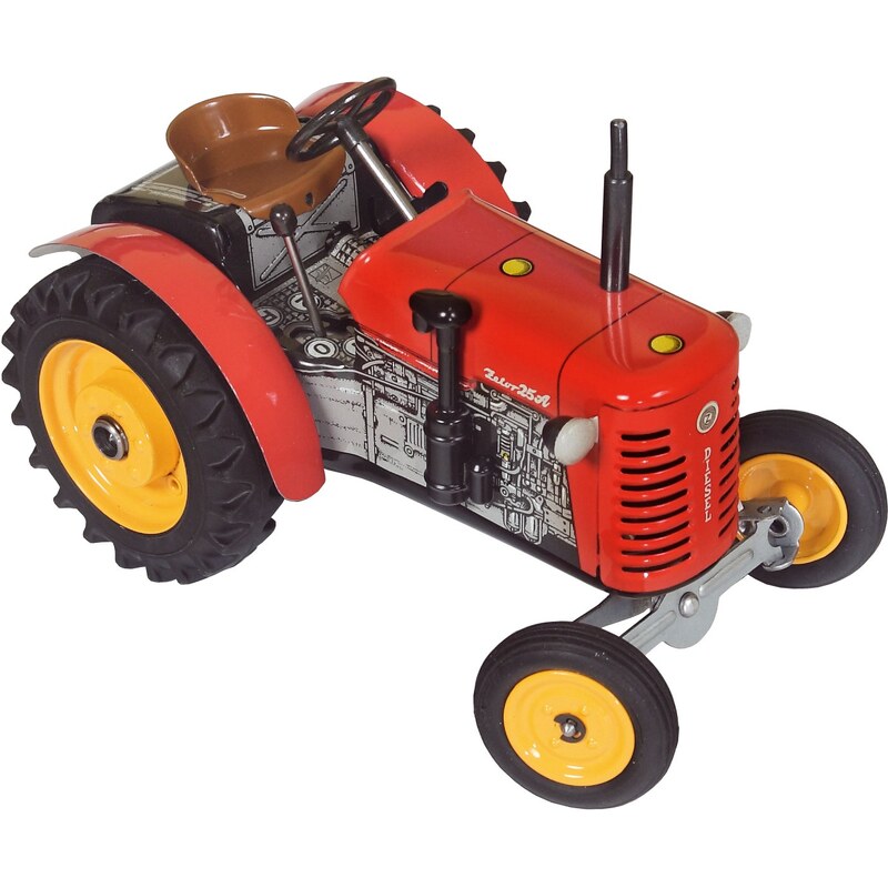 KOVAP Traktor Zetor 25A červený na klíček kov 15 cm 1:25