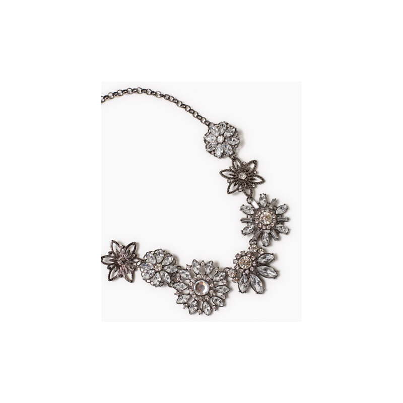 Esprit Výrazný náhrdelník s květy a kamínky