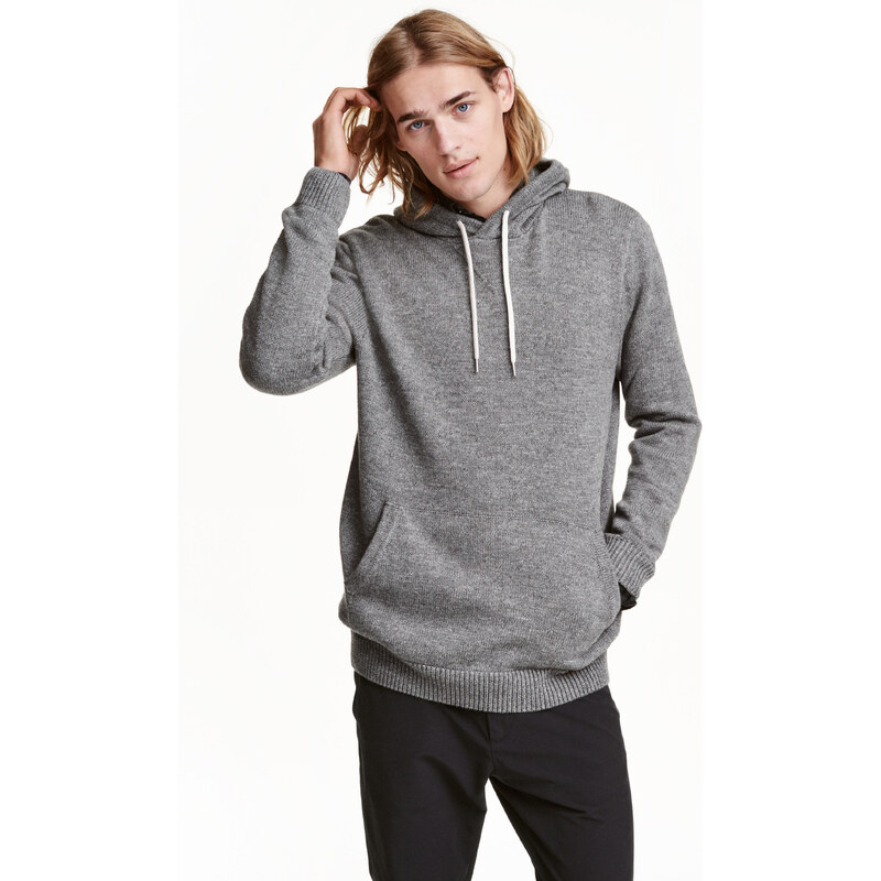 H&M Pletený svetr s kapucí