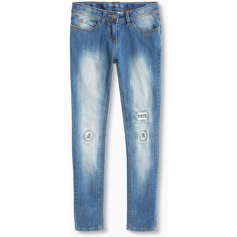 Esprit Strečové džíny s pajetkami, efekty poničení