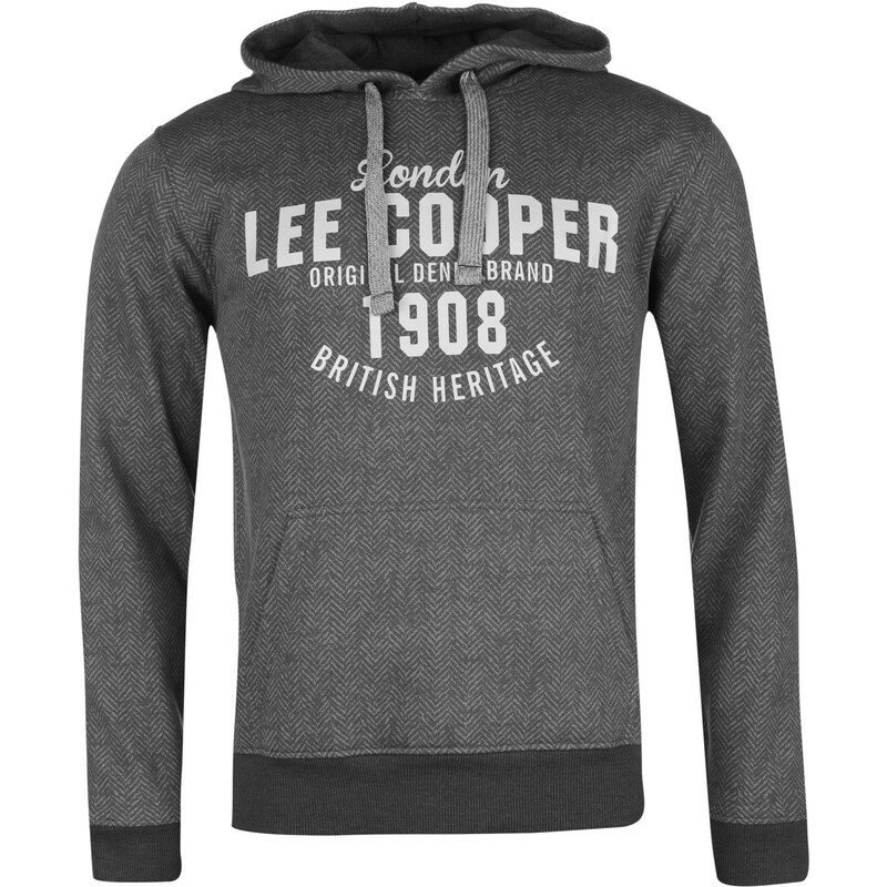 Mikina s kapucí Lee Cooper Textured pán. modro-šedivá