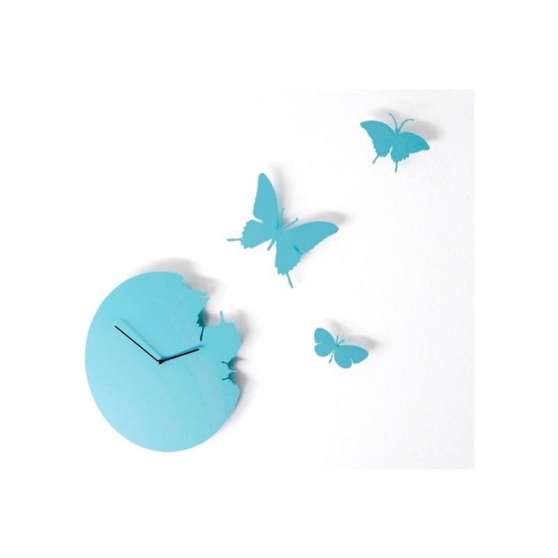 Diamantini&Domeniconi Designové hodiny Diamantini a Domeniconi Butterfly sky blue 40cm