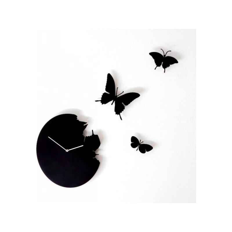Diamantini&Domeniconi Designové hodiny Diamantini a Domeniconi Butterfly black 40cm