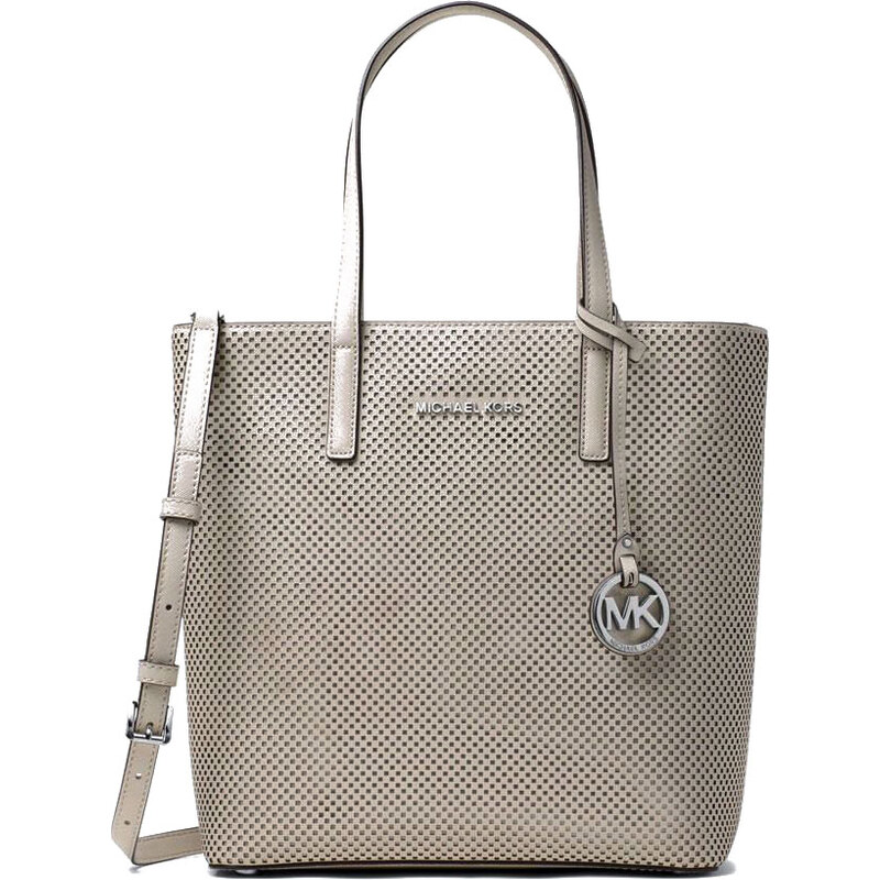 Michael Kors kabelka Hayley medium perforated leather north south tote cement
