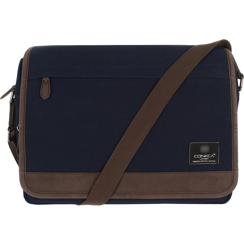 Conkca Fitzrovia modrý plátěný messenger bag