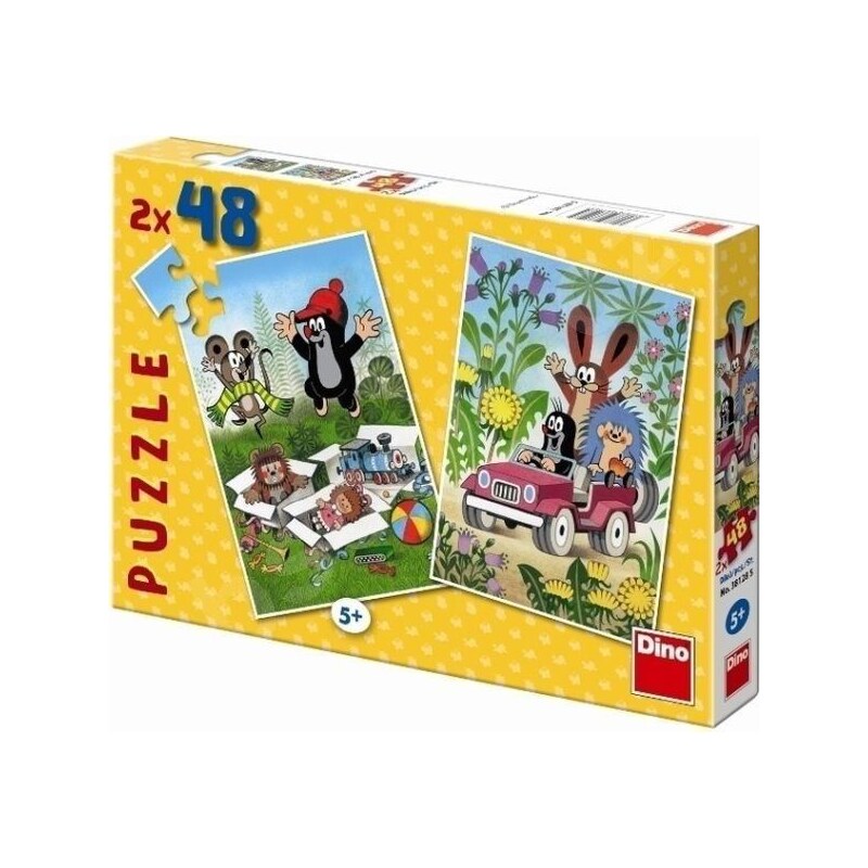 Dino Puzzle Krtek se raduje 2 x 48 dílků