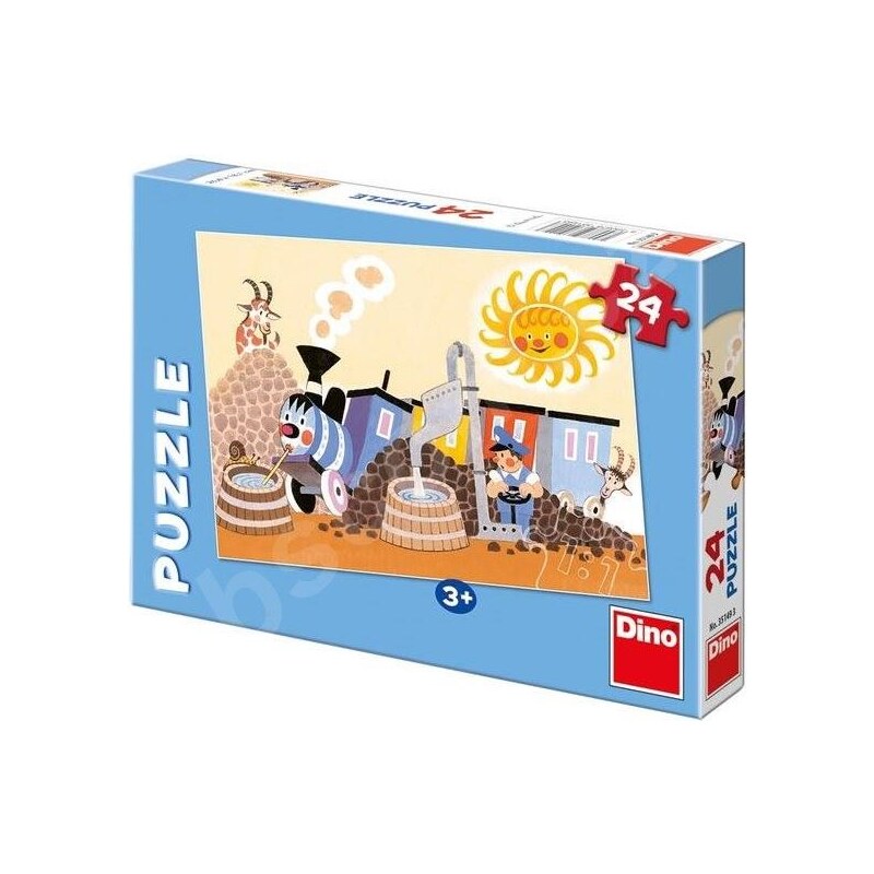 Dino Puzzle Veselá mašinka v depu 24 dílků
