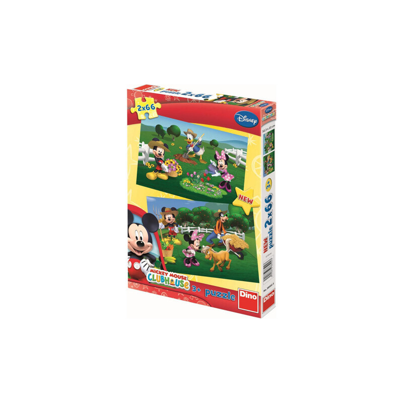 Dino Puzzle Mickeyho Klubík: Na farmě 2x66 dílků