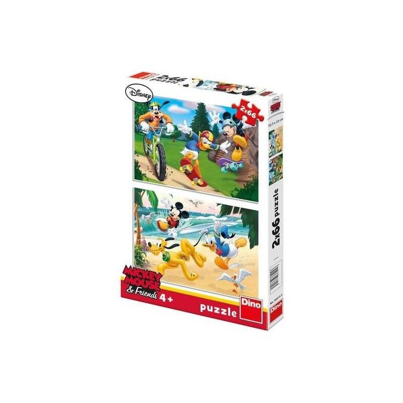 Dino Puzzle Mickey sportuje 2 x 66 dílků