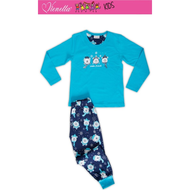 Vienetta Kids Dětské pyžamo dlouhé Méďové se šálou