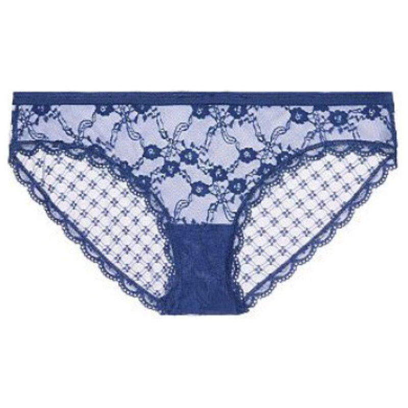Victoria´s Secret Dámské kalhotky Lace Bikini Panty modrá
