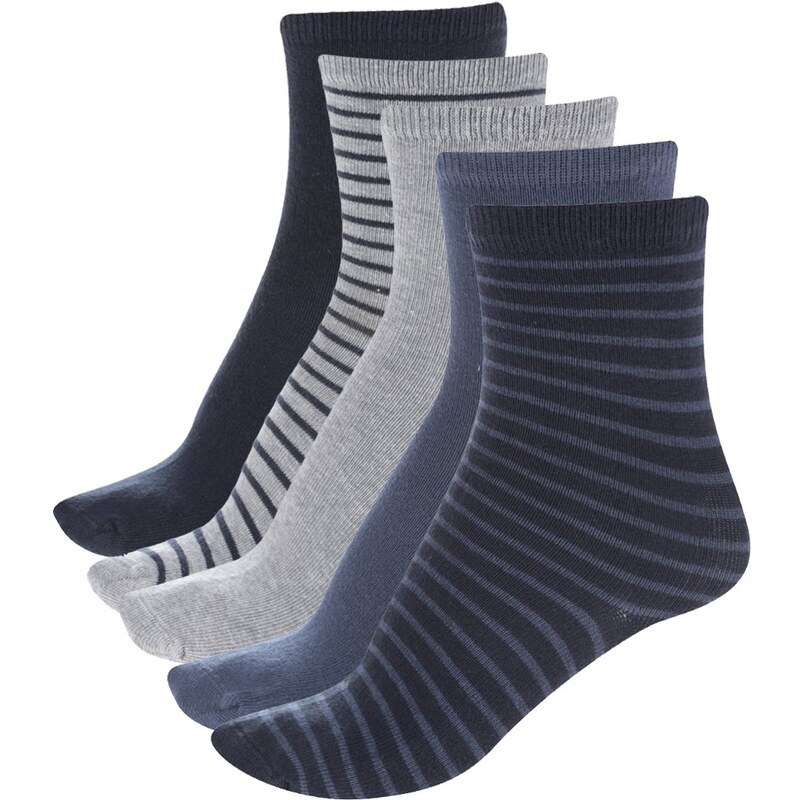 Set pěti párů modrých a šedých klučičích ponožek name it 5-Packper