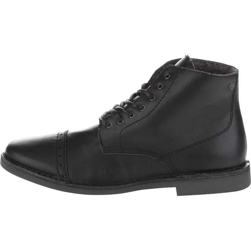 Černé kožené kotníkové boty Jack & Jones Gobi