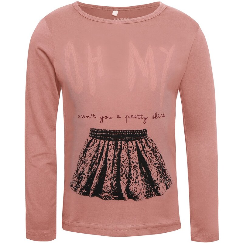 Růžové holčičí tričko s dlouhým rukávem name it Veen