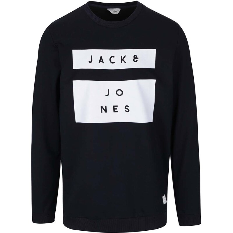 Tmavě modrá mikina s nápisem Jack & Jones Box