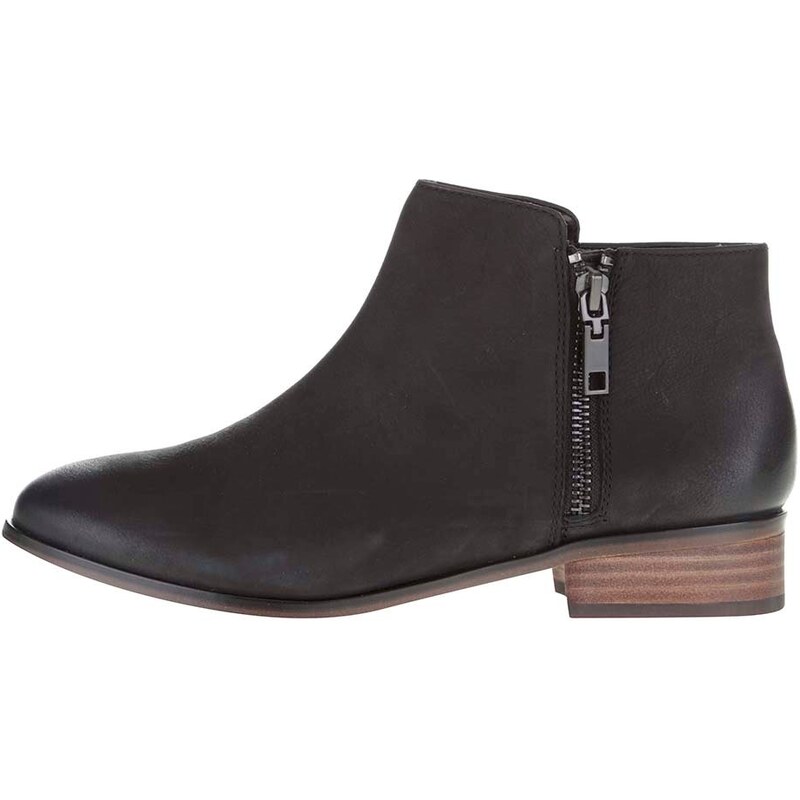 Černé kožené kotníkové boty ALDO Julianna
