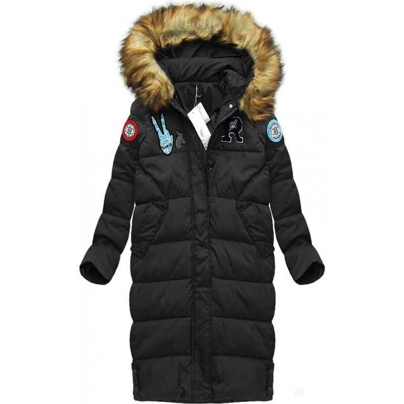 LJR Zimní kabát z přírodního chmýří černý (8067)