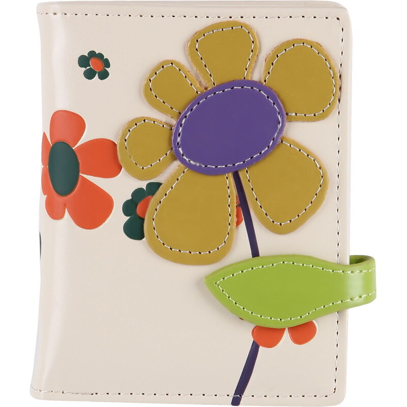 Dámská peněženka s květem - EKO KŮŽE