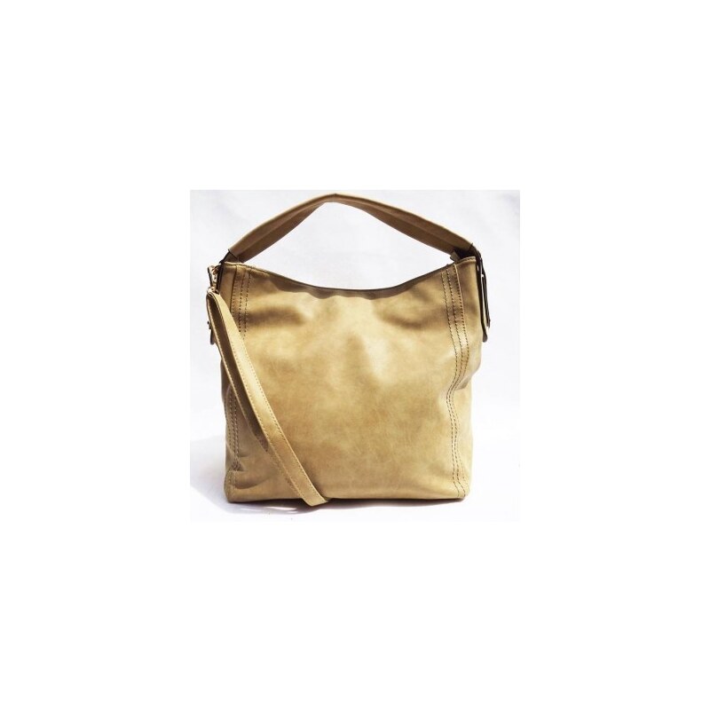 Prostorná dámská kabelka béžové barvy, Barva Béžová sr6029