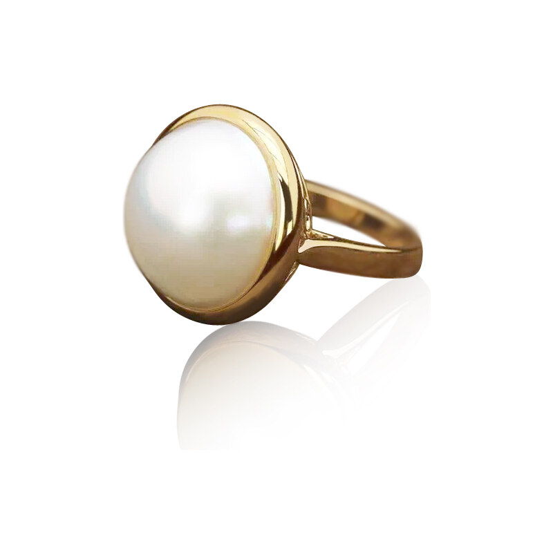Eppi Elegantní zlatý prsten s akoya perlou Marah