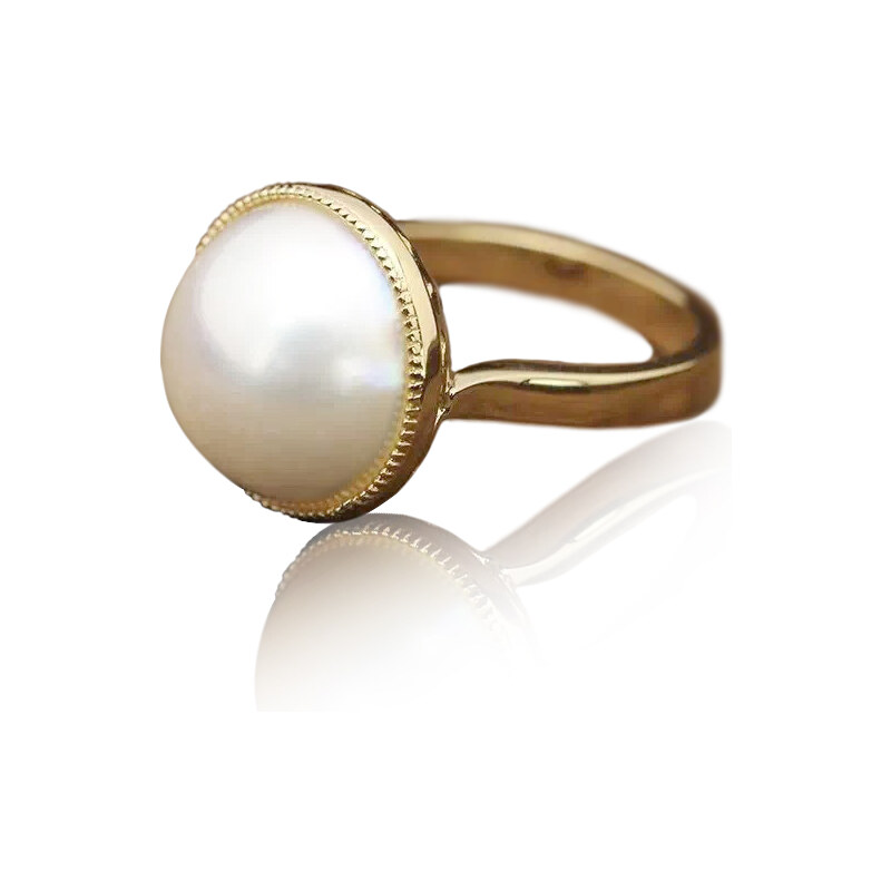 Eppi Zlatý perlový prsten se srdíčky Rhianna