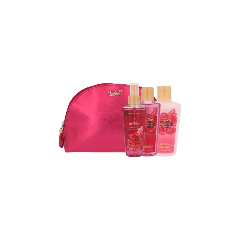 Victoria´s Secret Pure Seduction dárková sada W - vyživující tělový spray 125 ml + tělové mléko 125 ml sprchový gel 125 ml + kosmetická taška