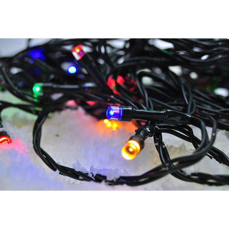 Solight LED vánoční řetěz, 120 LED, 20m, přívod 5m, 8 funkcí, IP44, vícebarevný