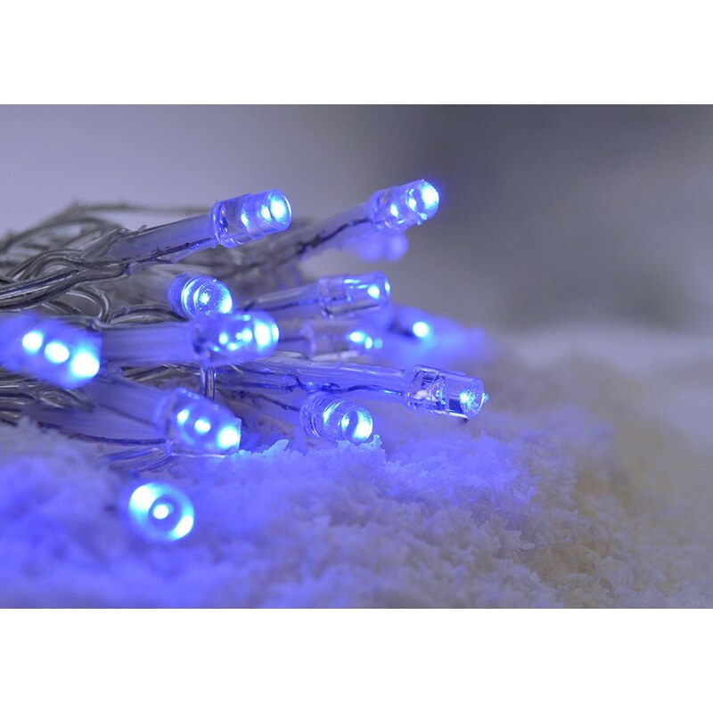 Solight LED vánoční řetěz, 3m, 20xLED, 3x AA, modré světlo, transparentní kabel
