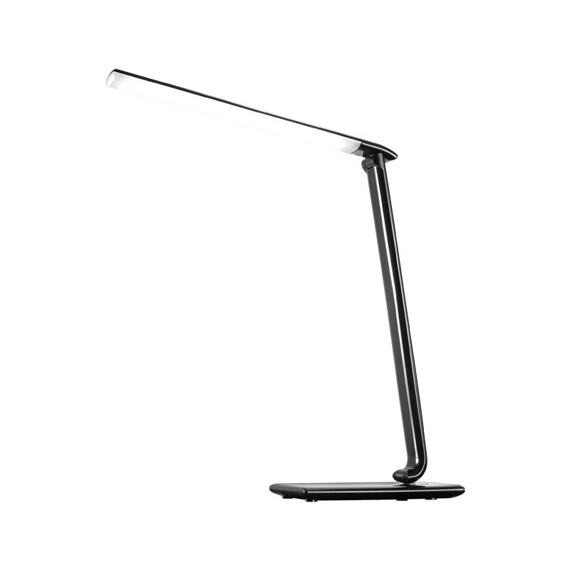 Solight LED stolní lampička,stmívatelná, 9W, volba teploty světla, USB, černý lesk
