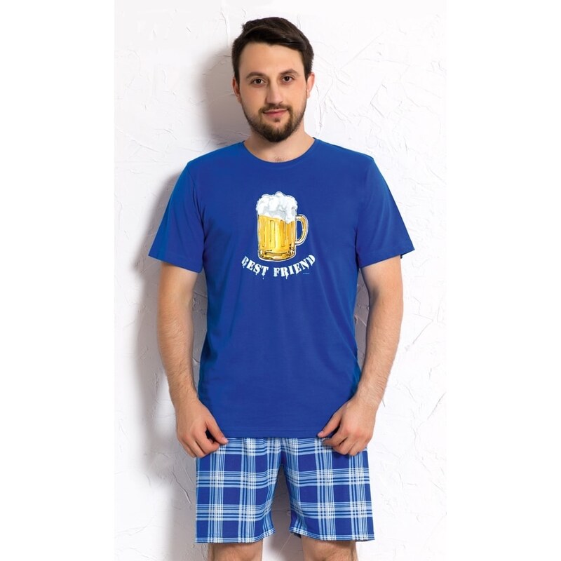 Gazzaz Pánské pyžamo šortky Pivo - modrá