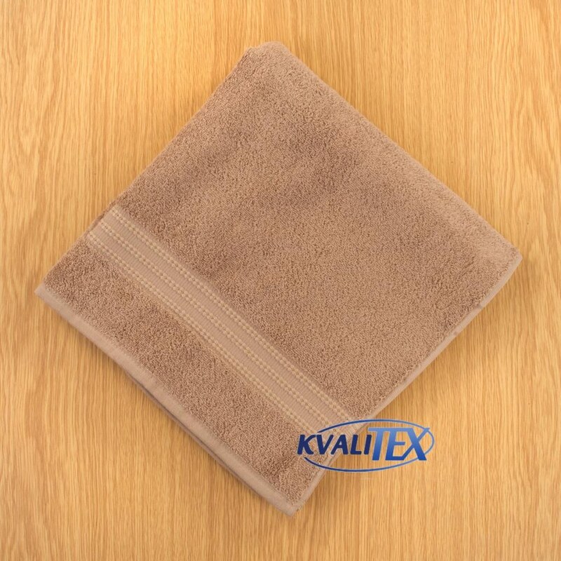 Kvalitex Froté ručník 50x100cm proužek tmavě béžový 450g/m2
