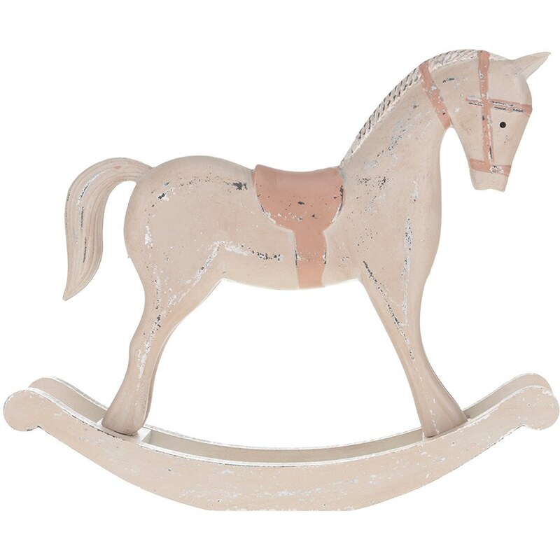 Hnědý velký vintage dřevěný houpací koník Dakls