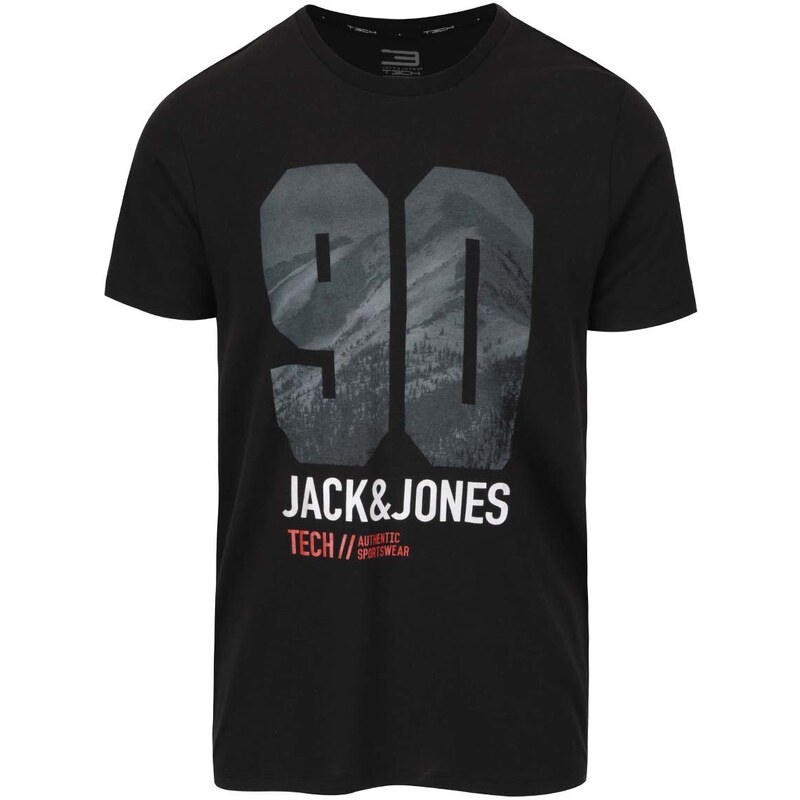Černé triko s potiskem Jack & Jones Embrace