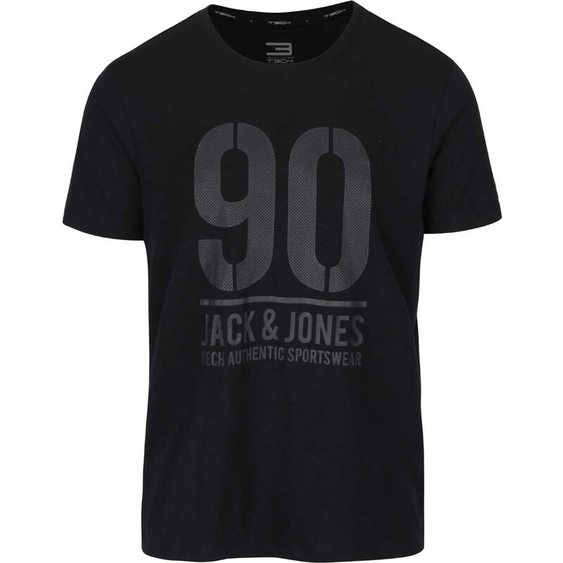 Černé triko s potiskem Jack & Jones Triumph
