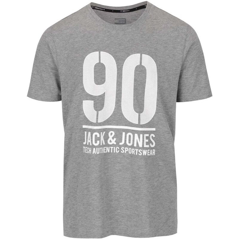 Světle šedé triko s potiskem Jack & Jones Triumph