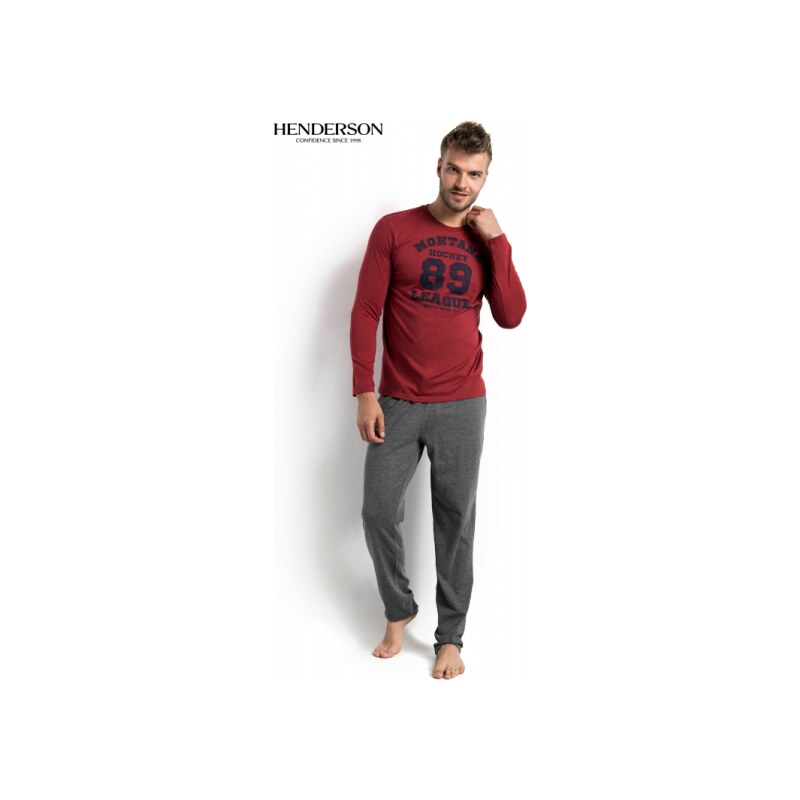 Henderson Bold 34645-83X šedo-bordové Pánské pyžamo