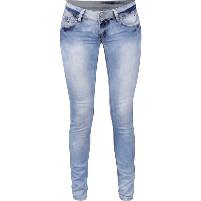 Světle modré džíny s vyšisovaným efektem a nízkým pasem Haily´s Catty