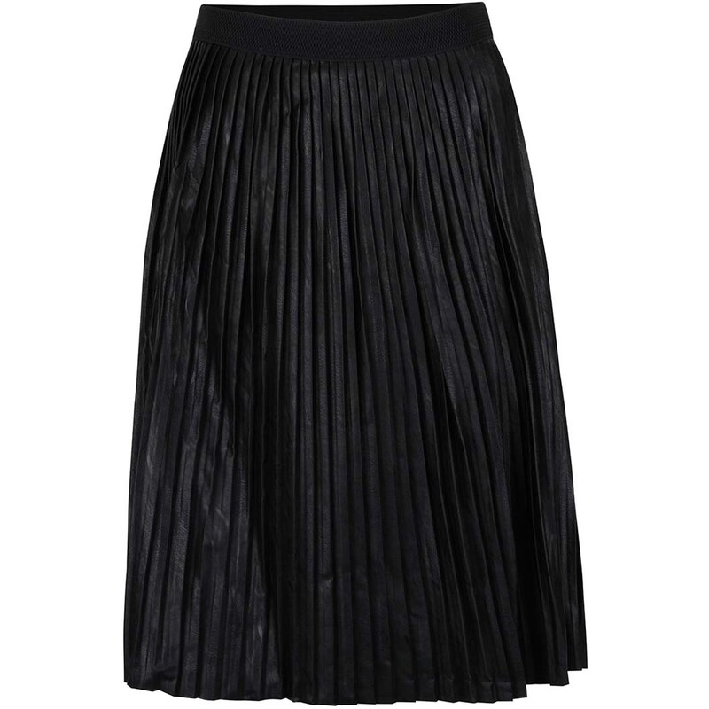 Černá koženková plisovaná sukně ZOOT