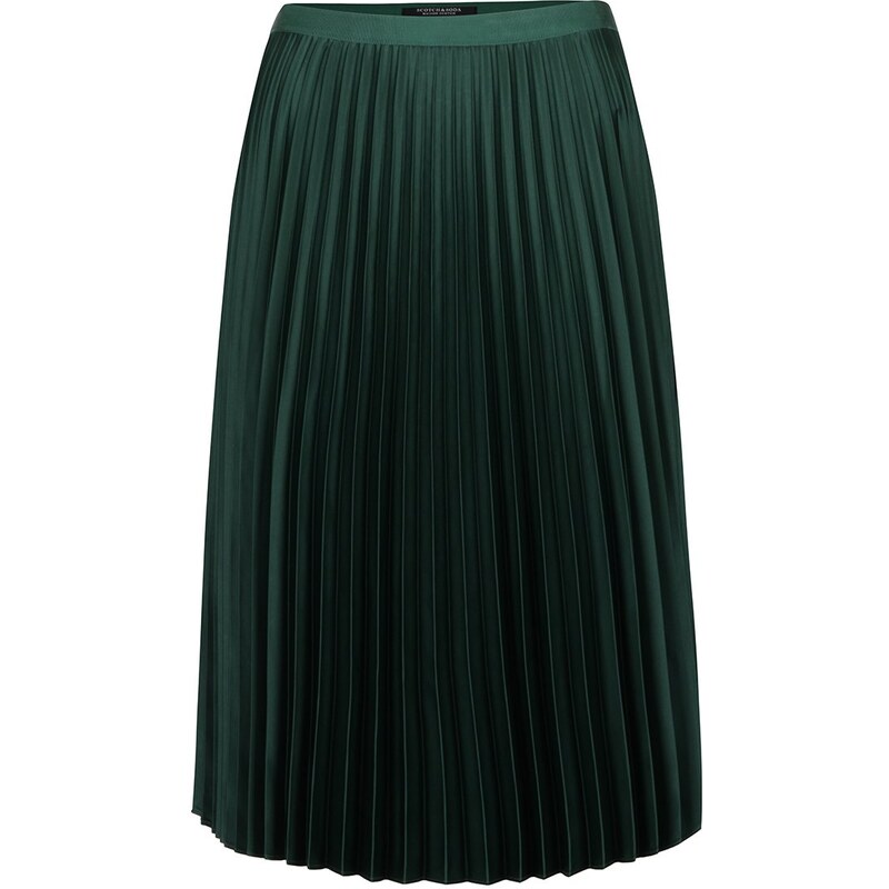 Tmavě zelená plisovaná sametová sukně Maison Scotch
