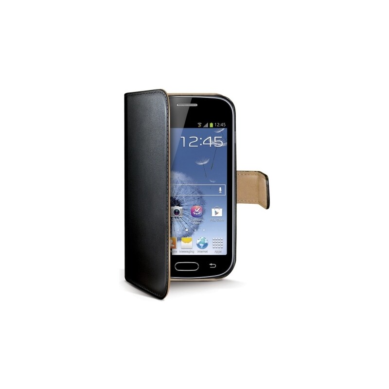 Pouzdro typu kniha Celly Wallet pro Samsung Galaxy Trend, černé WALLY361