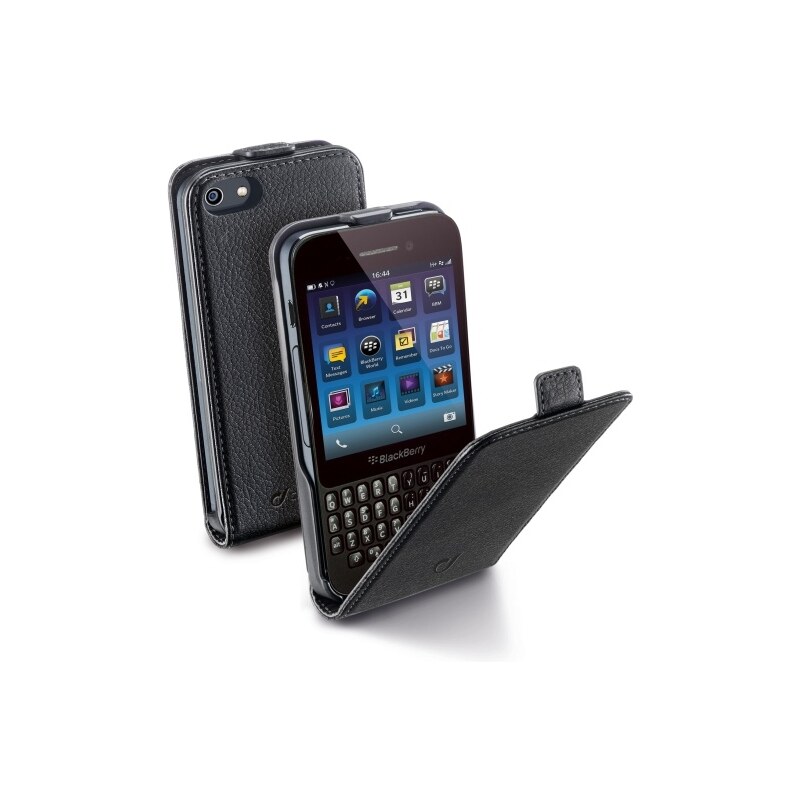 Pouzdro CellularLine Flap Essential pro BlackBerry Q5, PU kůže, černé FLAPESSENBBQ5BK