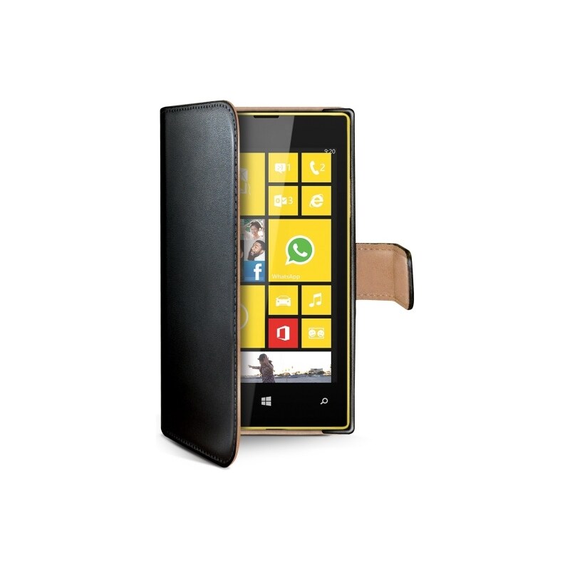 Pouzdro typu kniha CELLY Wally pro Nokia Lumia 530, PU kůže, černé černé WALLY427