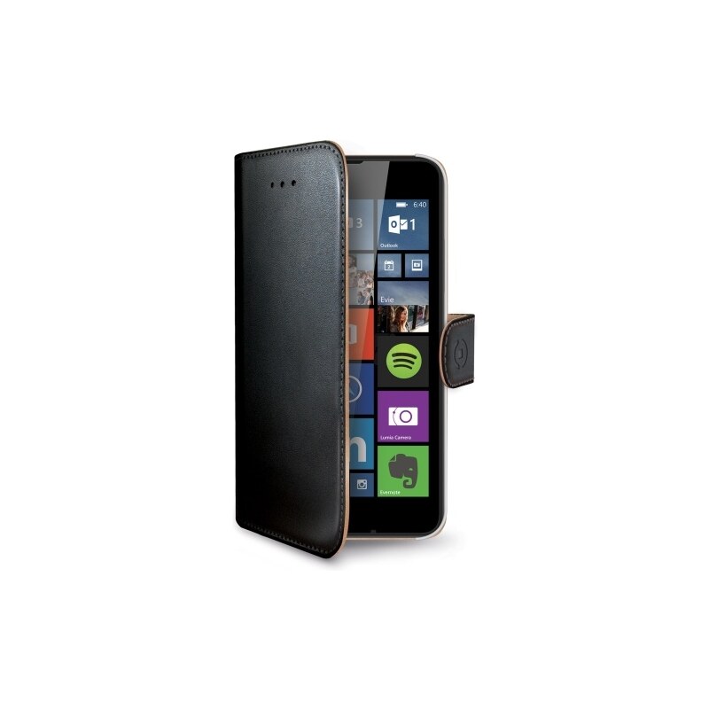 Pouzdro typu kniha Celly Wally pro Microsoft Lumia 640 / 640 Dual SIM - černé WALLY477
