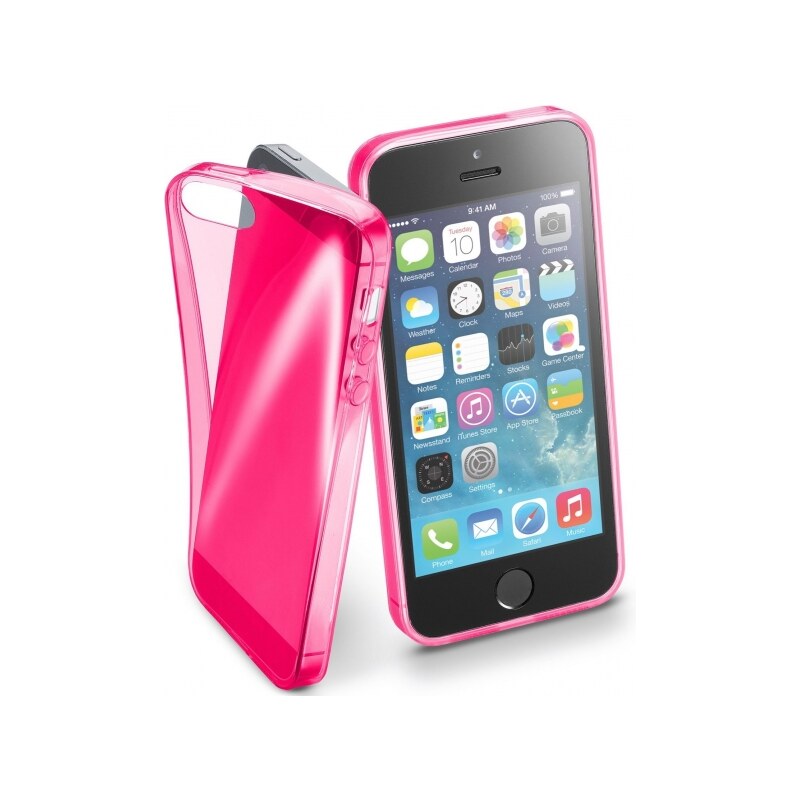 Zadní kryt Cellularline FLUO pro Apple iPhone 5/5S/SE - Růžový FLUOCASEIPH5P