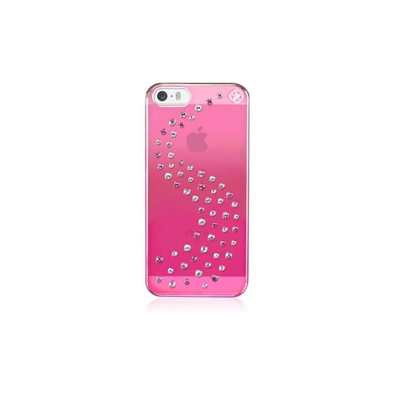 Zadní kryt Bling My Thing Milky Way Pink Metallic Love Mix pro Apple iPhone 5/5S/SE, s krystaly SWAROVSKI + folie SE-MW-MM-LOV