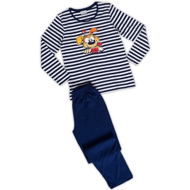 Vienetta Kids Dětské pyžamo dlouhé Pes - tmavě modrá