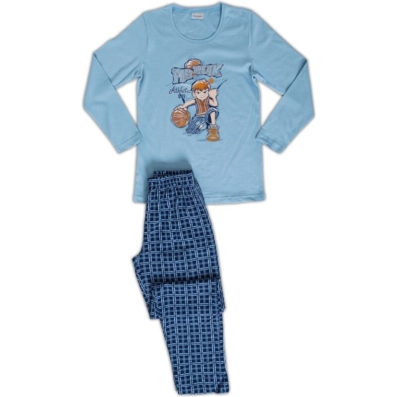 Vienetta Kids Dětské pyžamo dlouhé Basketball - modrošedá